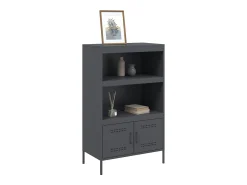 Aparador alto antracita 68x39x113 cm acero