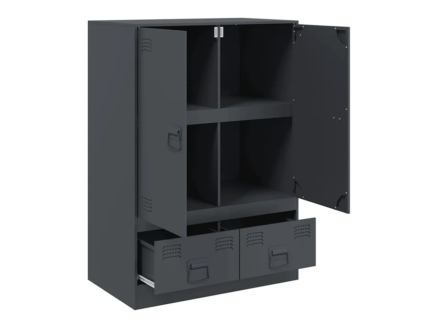 Aparador alto antracita 67x39x95 cm acero