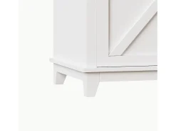 Aparador alto blanco - Aparador con 3 cajones y 4 puertas - Iluminación LED y almacenajeabierto - para cocina y salón