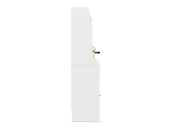 Aparador alto blanco - Aparador con 2 cajones y 5 puertas - estantes regulables e iluminación LED