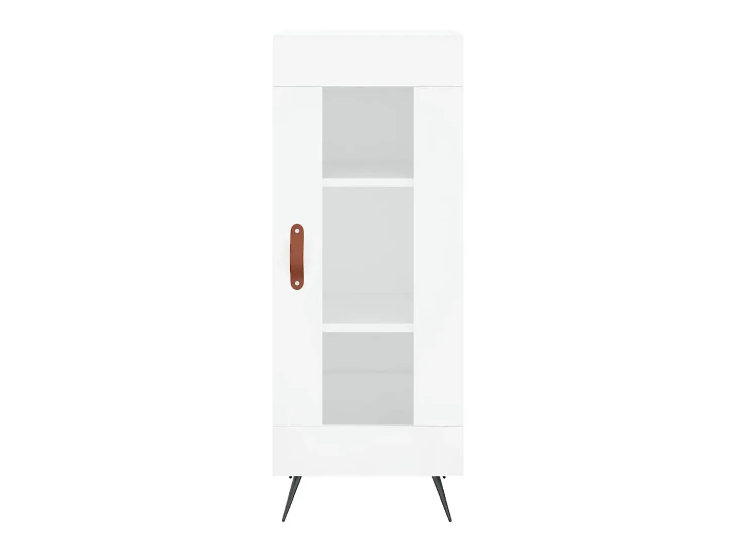 Aparador alto Blanco brillo 34,5x34x180 cm Madera de ingeniería