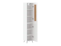 Aparador alto Blanco brillo 34,5x34x180 cm Madera de ingeniería