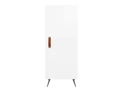 Aparador alto Blanco brillo 34,5x34x180 cm Madera de ingeniería