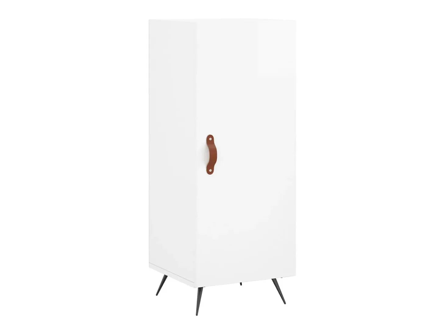 Aparador alto Blanco brillo 34,5x34x180 cm Madera de ingeniería