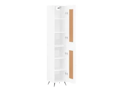Aparador alto Blanco brillo 34,5x34x180 cm Madera de ingeniería