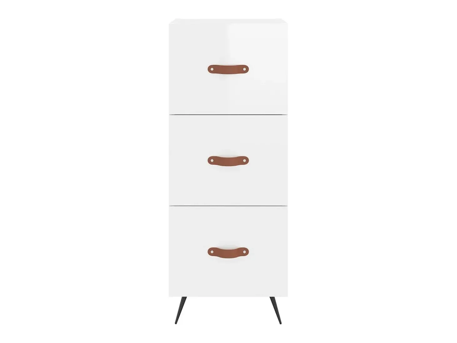 Aparador alto Blanco brillo 34,5x34x180 cm Madera de ingeniería