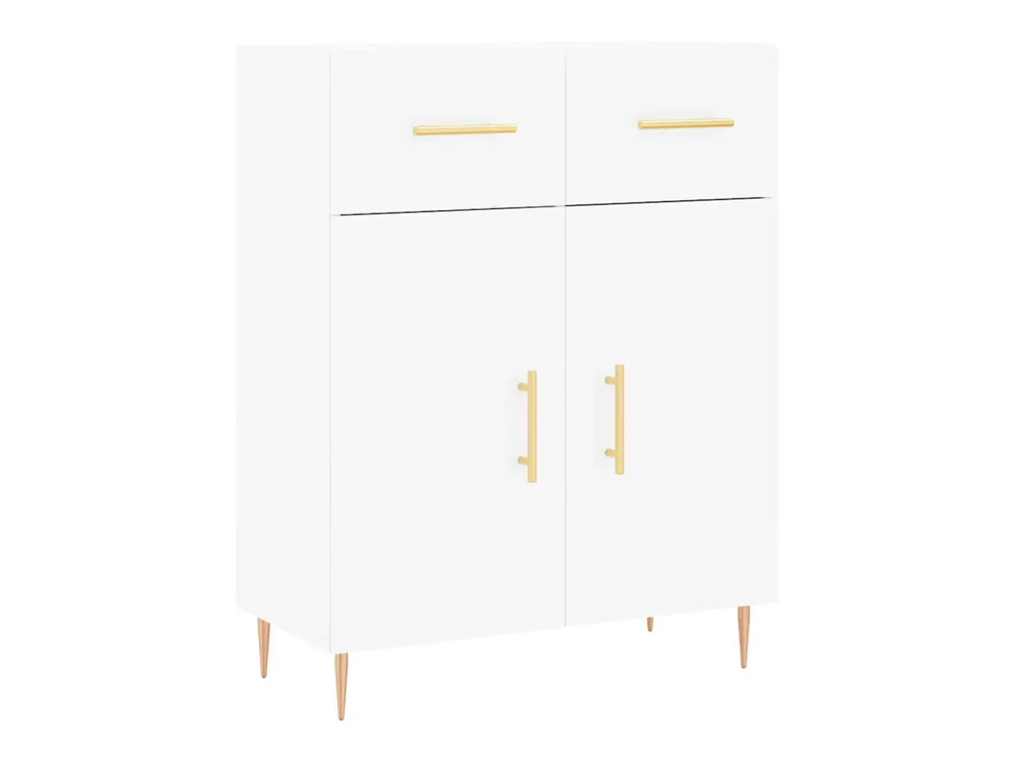 Aparador alto blanco 69,5x34x180 cm Madera contrachapada