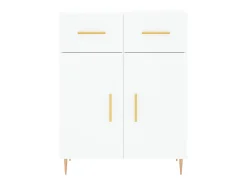 Aparador alto blanco 69,5x34x180 cm Madera contrachapada