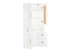 Aparador alto blanco 69,5x34x180 cm Madera contrachapada