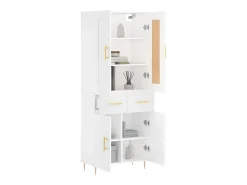 Aparador alto blanco 69,5x34x180 cm Madera contrachapada