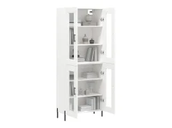 Aparador alto blanco 69,5x34x180 cm Madera contrachapada