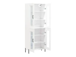 Aparador alto blanco 69,5x34x180 cm Madera contrachapada