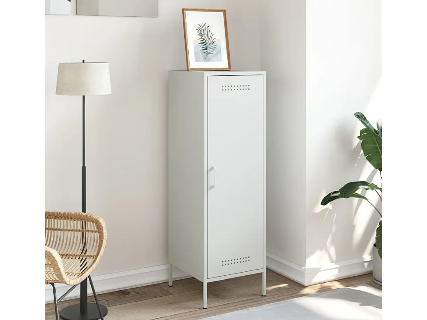 Aparador alto blanco 36x39x113 cm acero