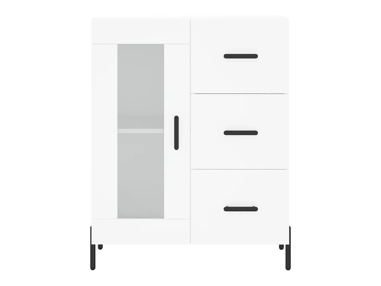 Aparador alto blanco 69,5x34x180 cm Madera contrachapada