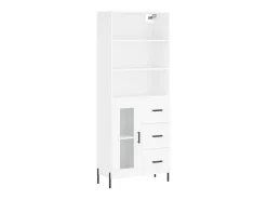Aparador alto blanco 69,5x34x180 cm Madera contrachapada