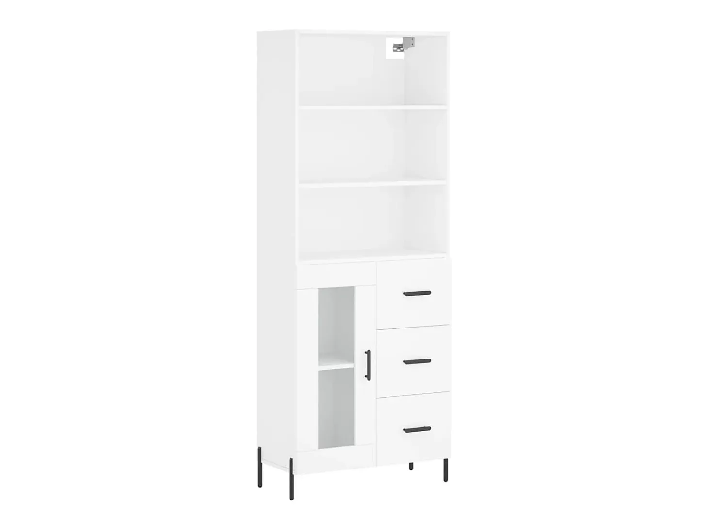 Aparador alto blanco 69,5x34x180 cm Madera contrachapada