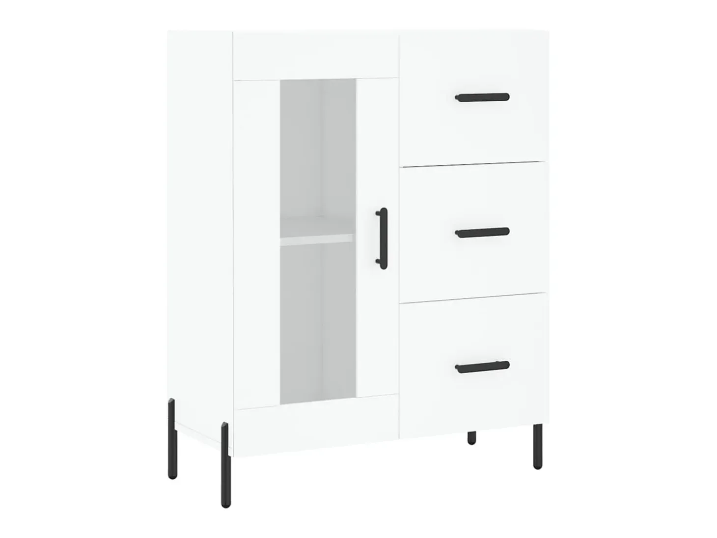 Aparador alto blanco 69,5x34x180 cm Madera contrachapada