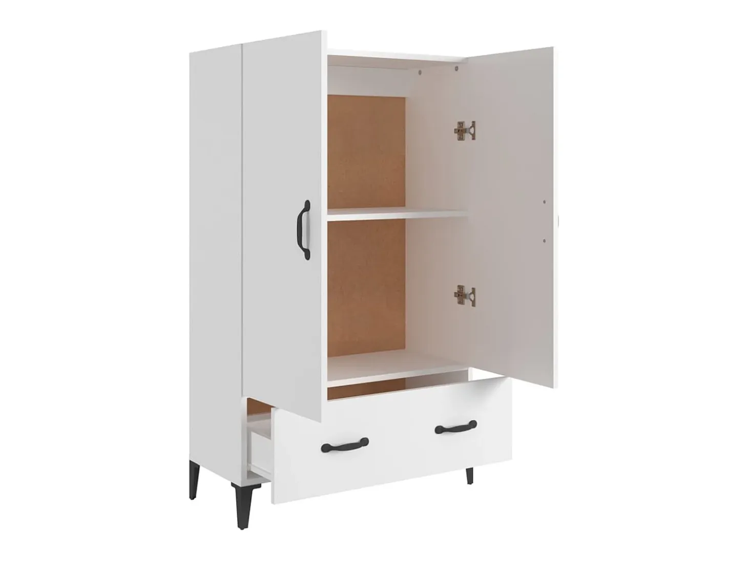 Aparador alto blanco 70x31x115 cm Madera contrachapada