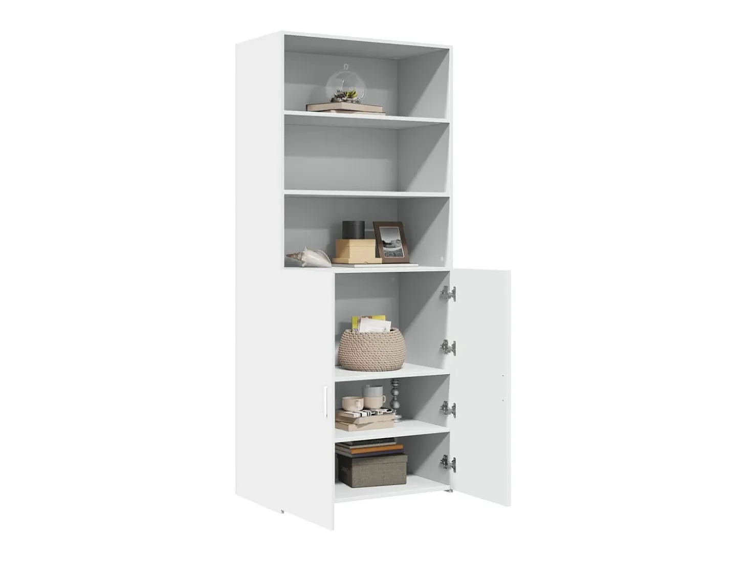 Aparador alto blanco 80x42,5x185 cm madera contrachapada