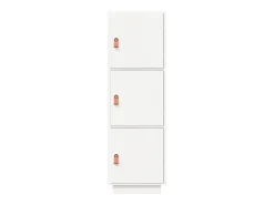 Aparador alto Blanco 34x40x108,5 cm Madera maciza de pino