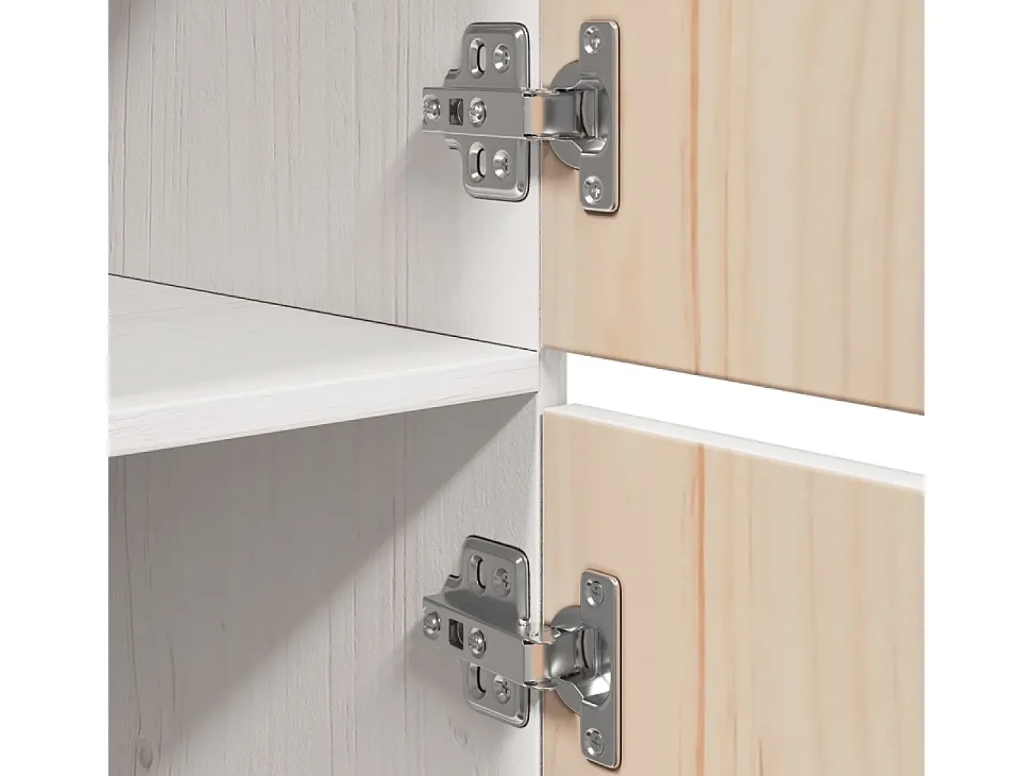 Aparador alto Blanco 34x40x108,5 cm Madera maciza de pino