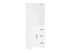 Aparador alto blanco 69,5x34x180 cm Madera contrachapada