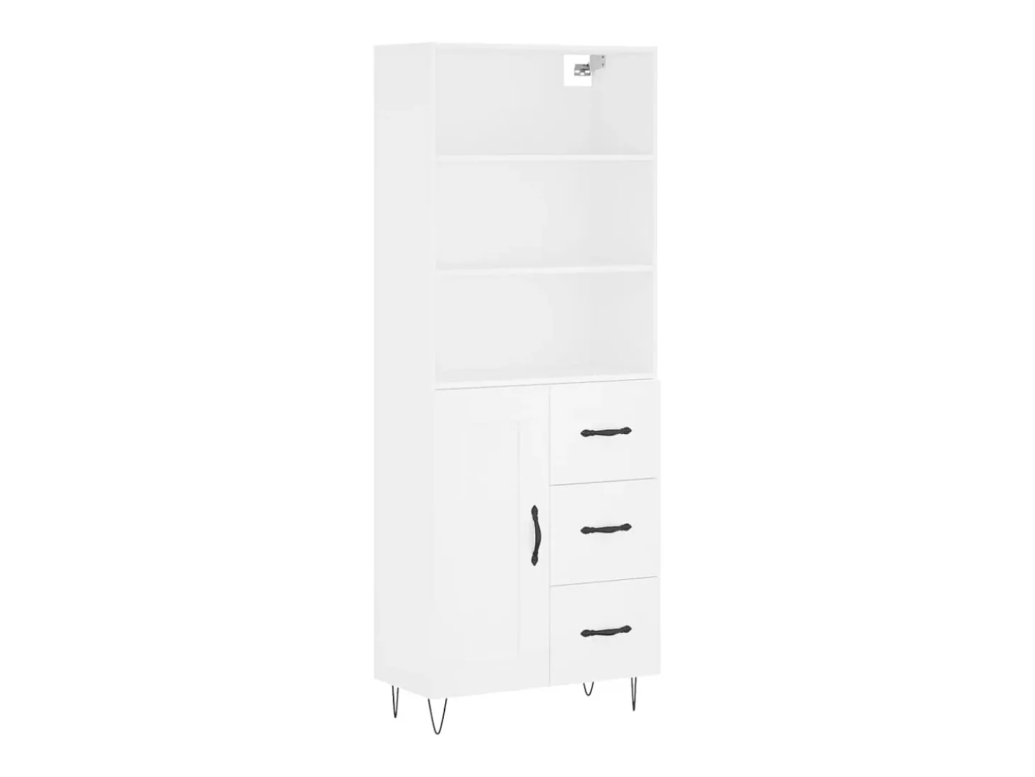 Aparador alto blanco 69,5x34x180 cm Madera contrachapada
