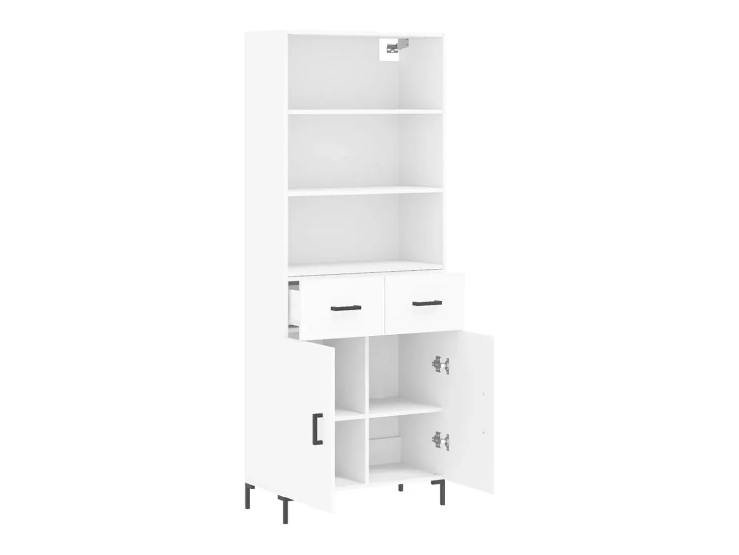 Aparador alto blanco 69,5x34x180 cm Madera contrachapada