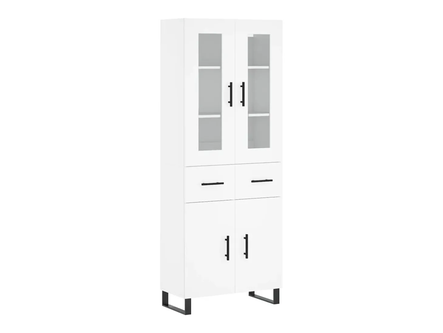 Aparador alto blanco 69,5x34x180 cm Madera contrachapada