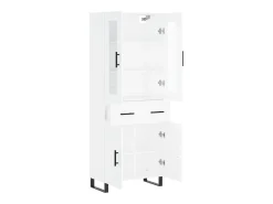 Aparador alto blanco 69,5x34x180 cm Madera contrachapada