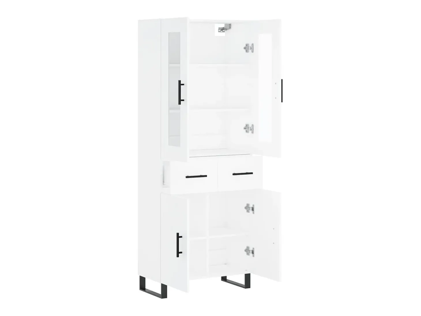 Aparador alto blanco 69,5x34x180 cm Madera contrachapada