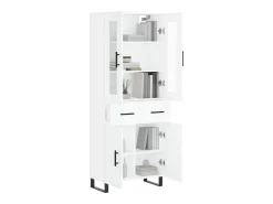Aparador alto blanco 69,5x34x180 cm Madera contrachapada