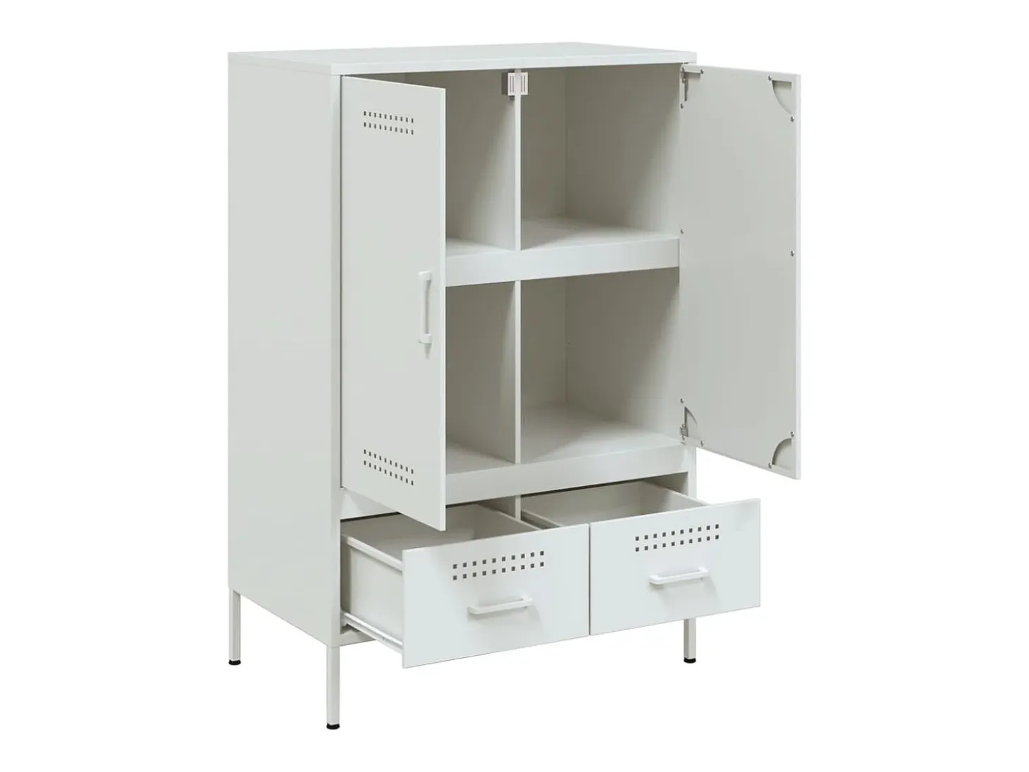Aparador alto blanco 68x39x101,5 cm acero
