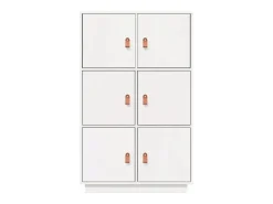 Aparador alto Blanco 67x40x108,5 cm Madera maciza de pino