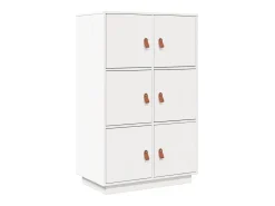 Aparador alto Blanco 67x40x108,5 cm Madera maciza de pino