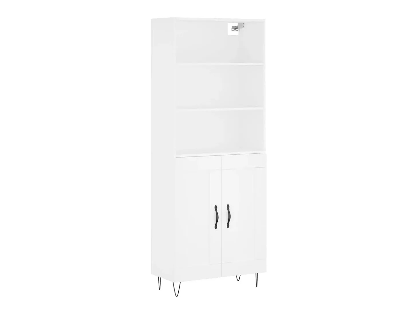 Aparador alto blanco 69,5x34x180 cm Madera contrachapada