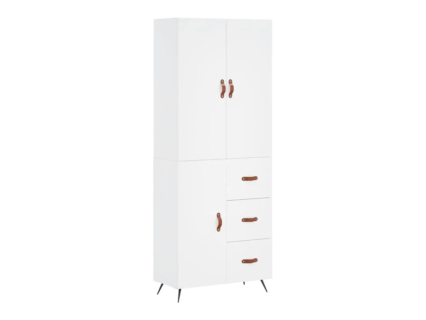 Aparador alto blanco 69,5x34x180 cm Madera contrachapada
