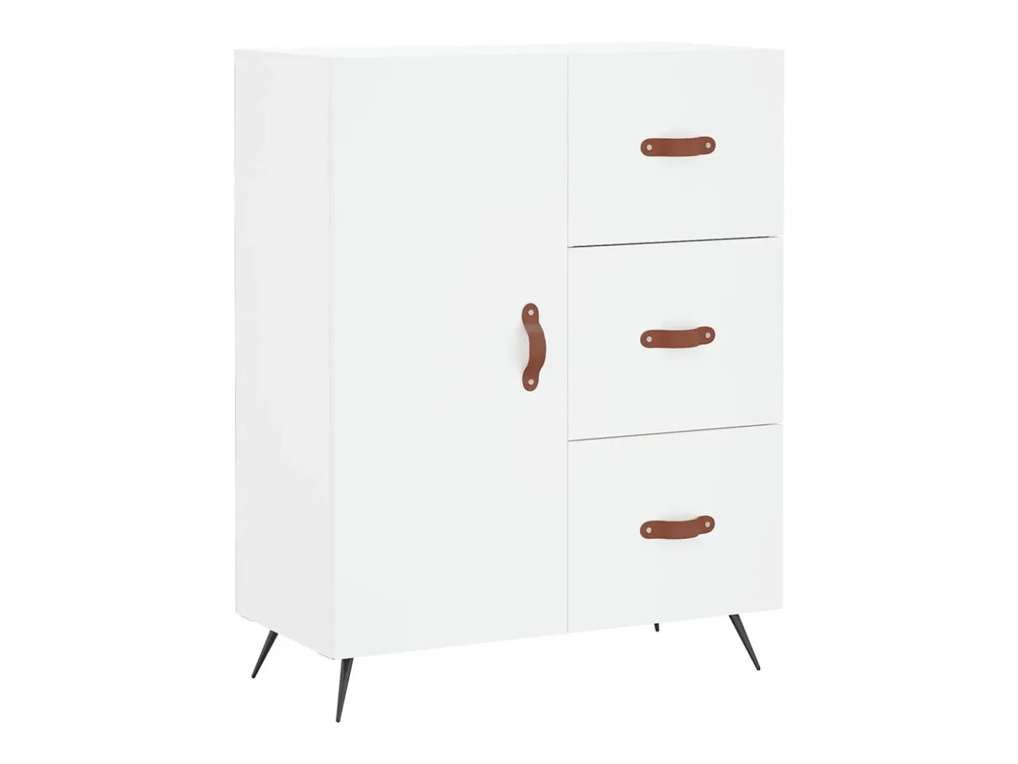 Aparador alto blanco 69,5x34x180 cm Madera contrachapada