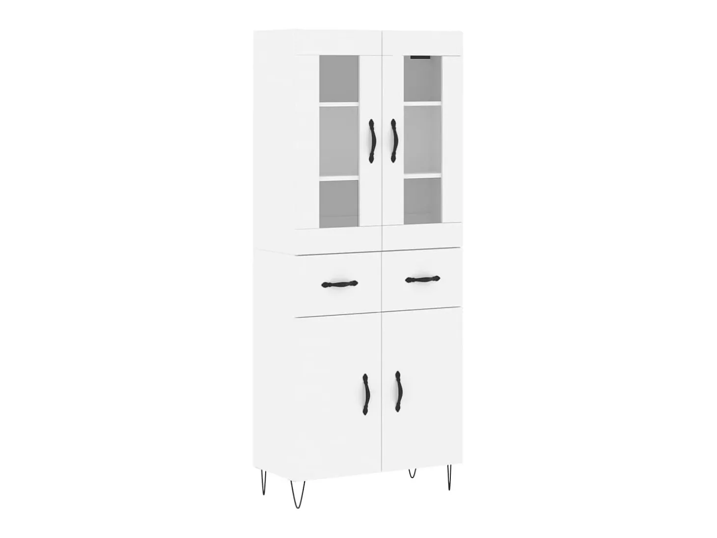 Aparador alto blanco 69,5x34x180 cm Madera contrachapada
