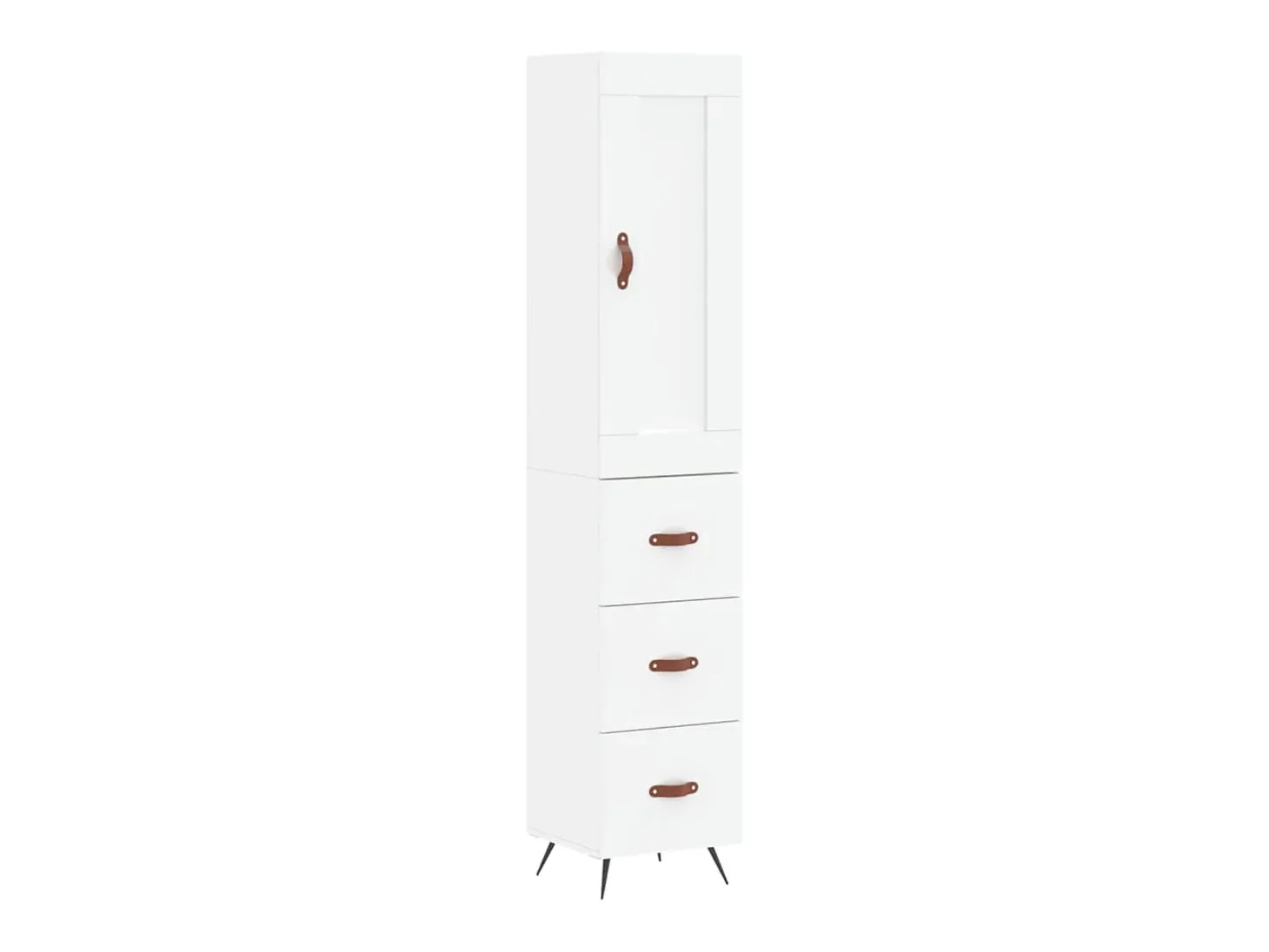 Aparador alto blanco 34,5x34x180 cm Madera contrachapada