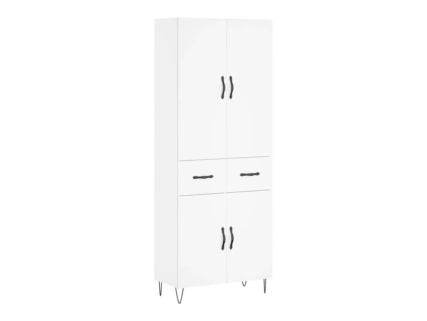 Aparador alto blanco 69,5x34x180 cm Madera contrachapada