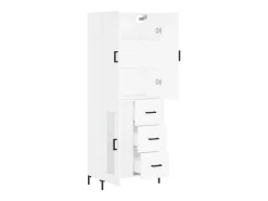 Aparador alto blanco 69,5x34x180 cm Madera contrachapada