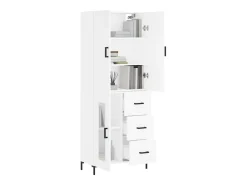 Aparador alto blanco 69,5x34x180 cm Madera contrachapada