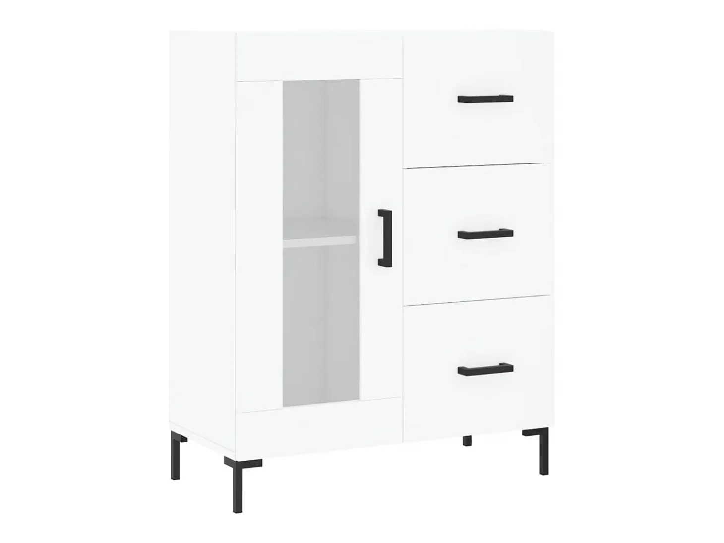 Aparador alto blanco 69,5x34x180 cm Madera contrachapada