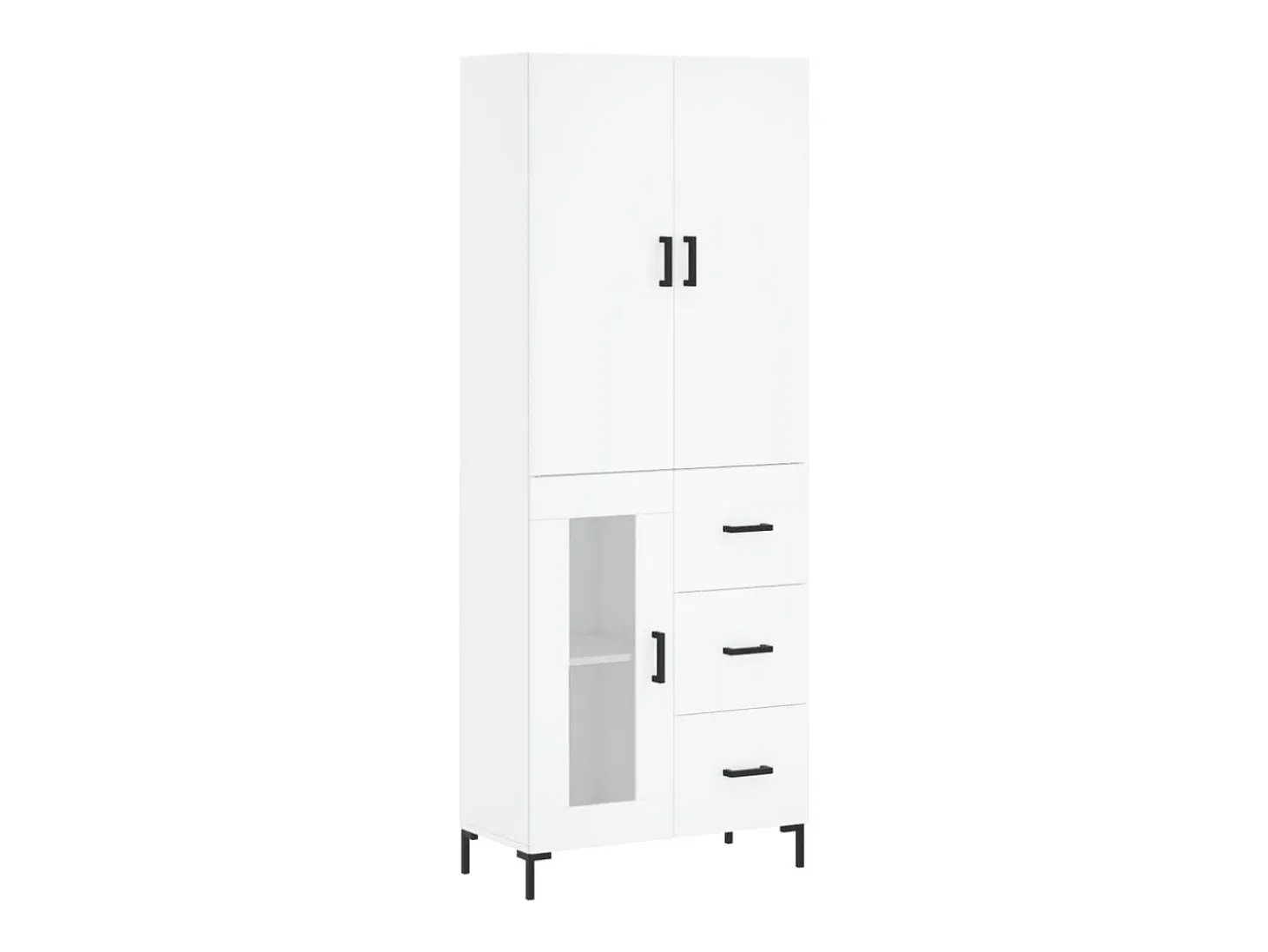 Aparador alto blanco 69,5x34x180 cm Madera contrachapada