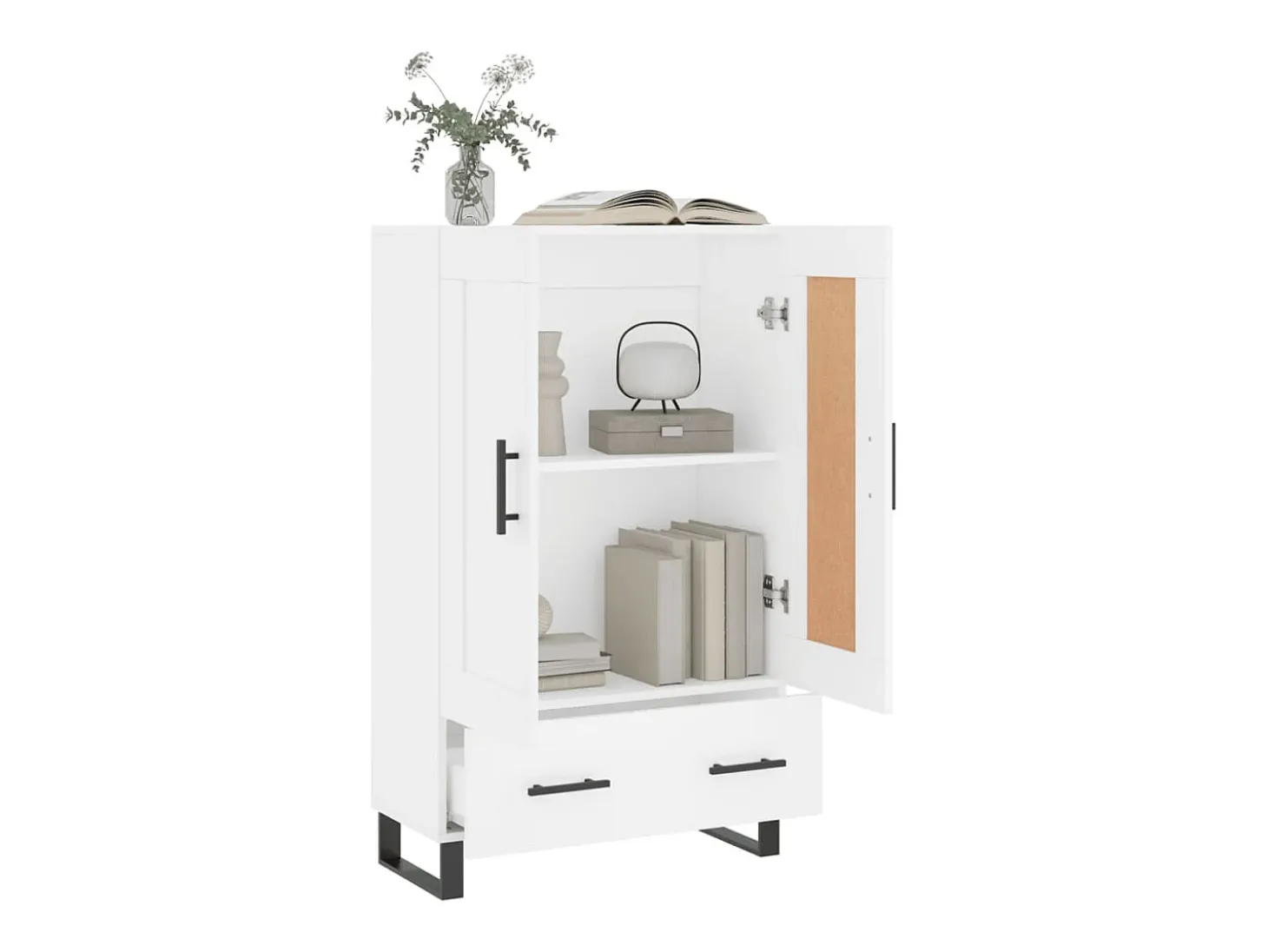 Aparador alto blanco 69,5x31x115 cm madera contrachapada