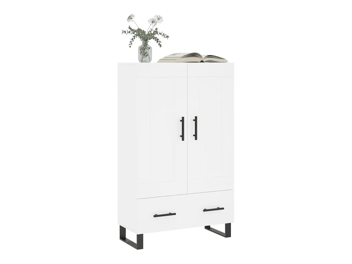 Aparador alto blanco 69,5x31x115 cm madera contrachapada