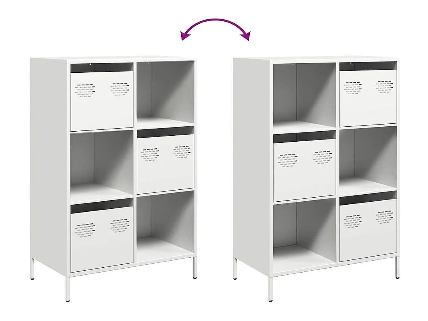 Aparador alto blanco 68x39x103,5 cm acero