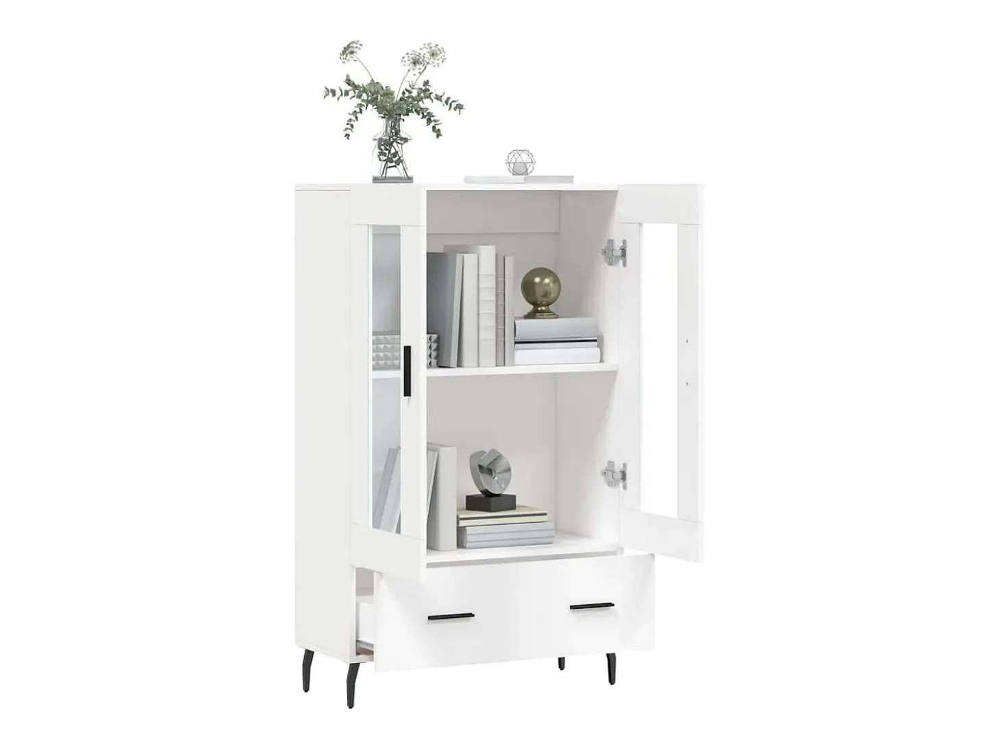 Aparador alto blanco 69,5x31x115 cm madera contrachapada