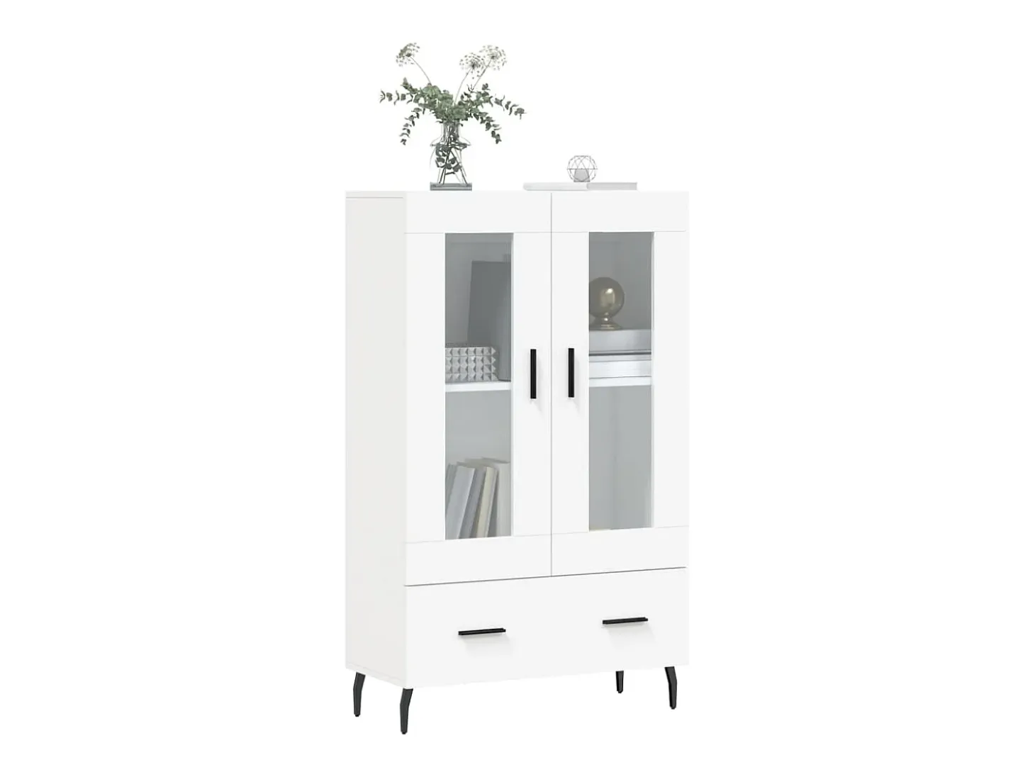 Aparador alto blanco 69,5x31x115 cm madera contrachapada
